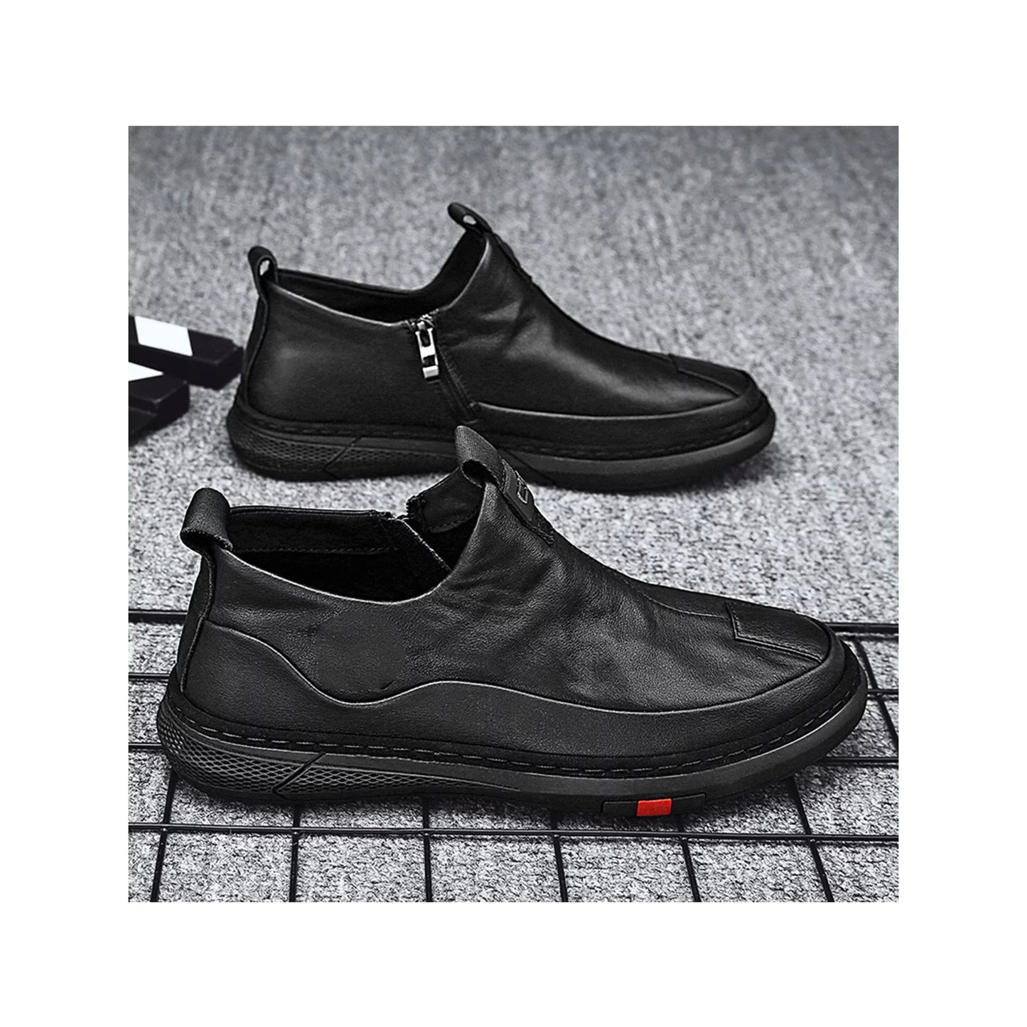 Men's Casual Loafer Shoes with BLACK ZIP