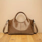 Simple commuter large capacity soft leather shoulder messenger bag handbag