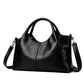 Simple commuter large capacity soft leather shoulder messenger bag handbag