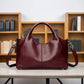 Simple commuter large capacity soft leather shoulder messenger bag handbag