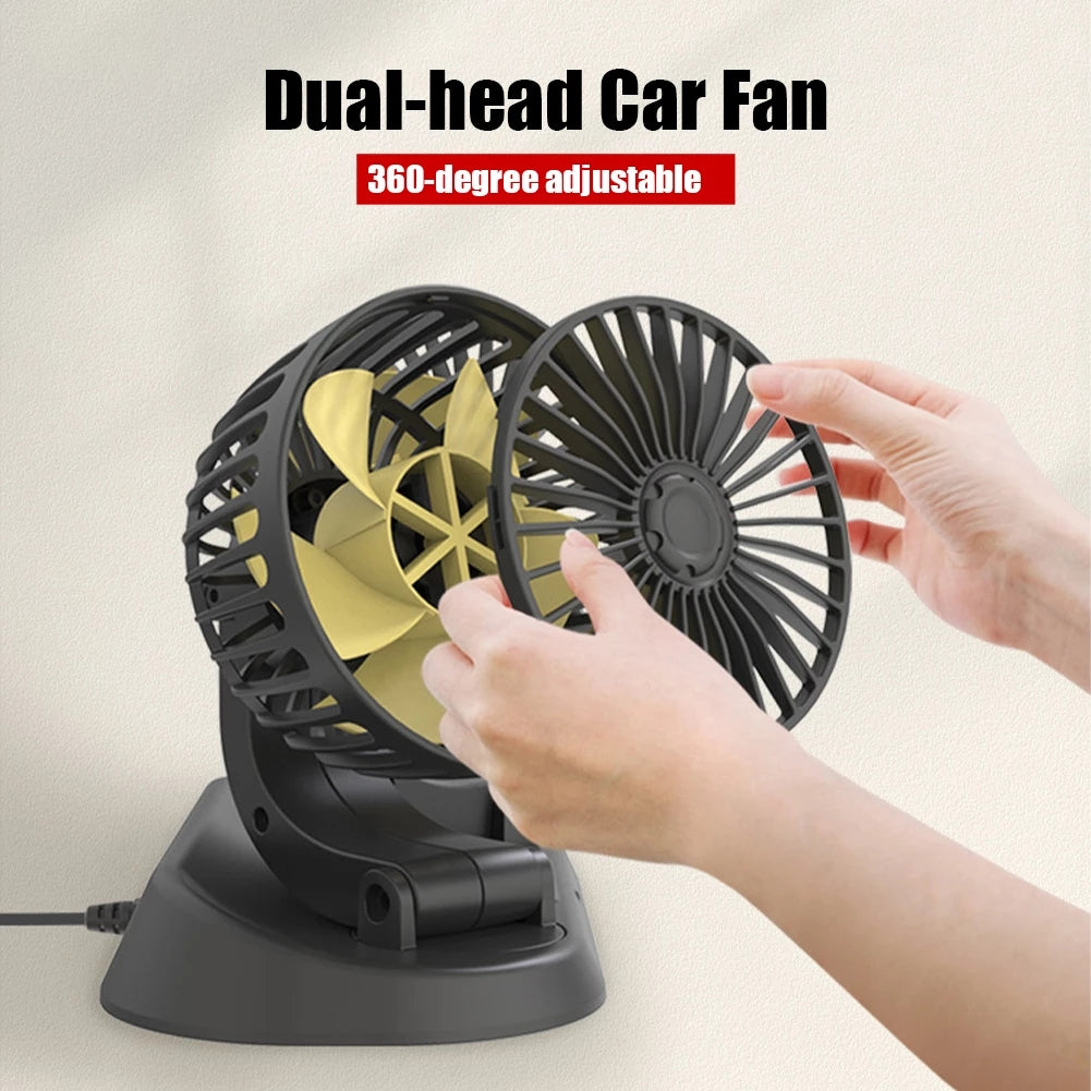 Car Dashboard Cooling Fan Adjustable USB Powered 3-Speed