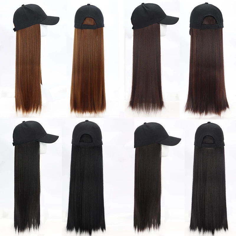 Fashionable Long Straight Hair Cap Wig [24 inches]